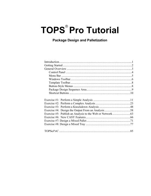 TOPS Pro Tutorial - TOPS - Packaging Software