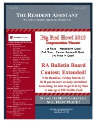 THE RESIDENT ASSISTANT - Student Affairs - Stony Brook University