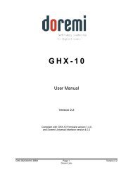 GHX-10 User Manual - Doremi Labs