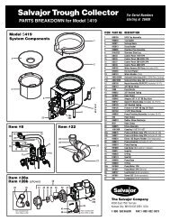 Salvajor Trough Collector PARTS BREAKDOWN for Model S419