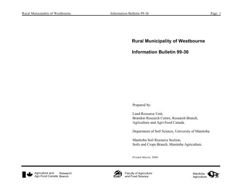 RM of Westbourne Bulletin 99-36 - Agriculture and Agri-Food Canada