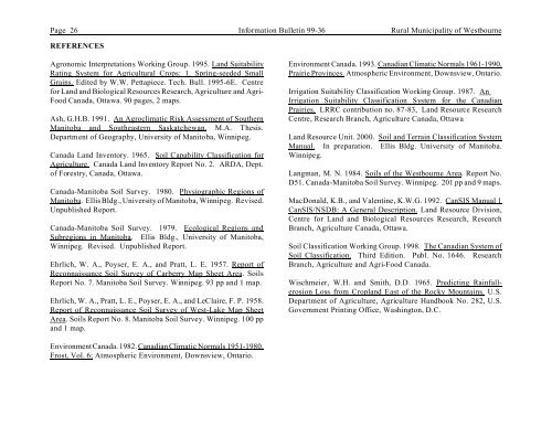 RM of Westbourne Bulletin 99-36 - Agriculture and Agri-Food Canada