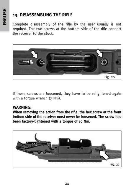 INSTRUCTIONS FOR USE BETRIEBSANLEITUNG - Steyr Mannlicher