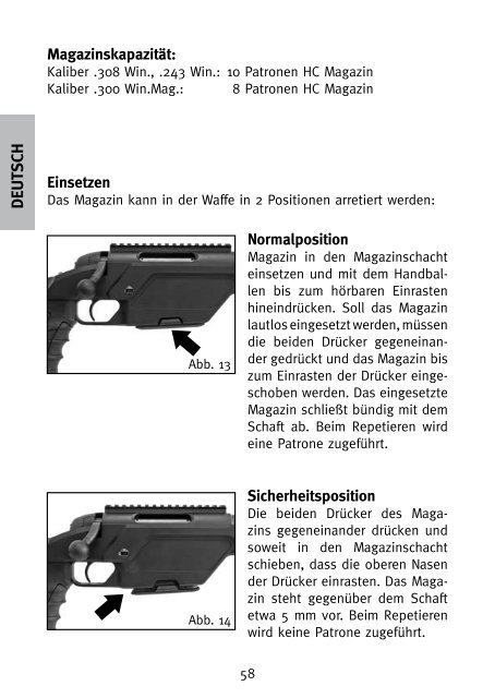 INSTRUCTIONS FOR USE BETRIEBSANLEITUNG - Steyr Mannlicher