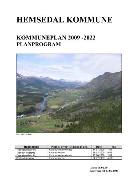 Planprogram - Hemsedal kommune