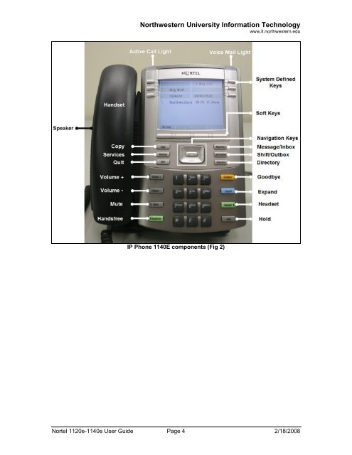 Nortel IP Phone 1120E/1140E User Guide (CICM) - Northwestern ...