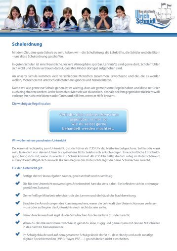 Schulordnung - Mittelschule Ulrich-Schmidl