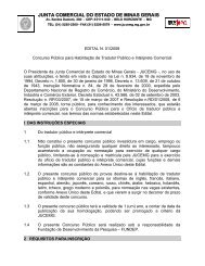 Edital do Concurso. - Junta Comercial do Estado de Minas Gerais