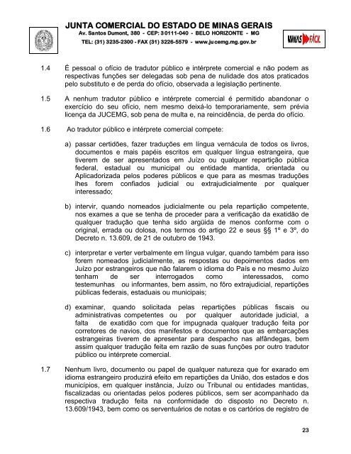 Edital do Concurso. - Junta Comercial do Estado de Minas Gerais