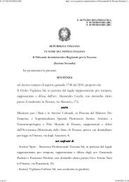 Tribunale Amministrativo Regionale Toscana ... - Appalti e Contratti