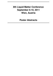 8th Liquid Matter Conference September 6-10, 2011 Wien, Austria ...