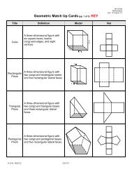 Geometric Match Up Cards(pp. 1 of 3) KEY