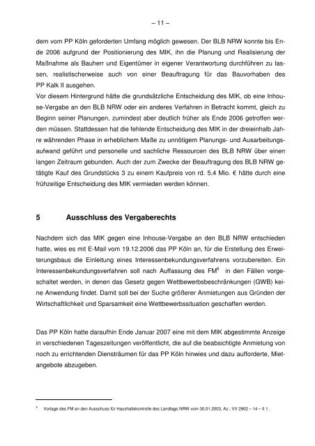 PrÃ¼fung der baulichen Erweiterung des PolizeiprÃ¤sidiums KÃ¶ln Kalk