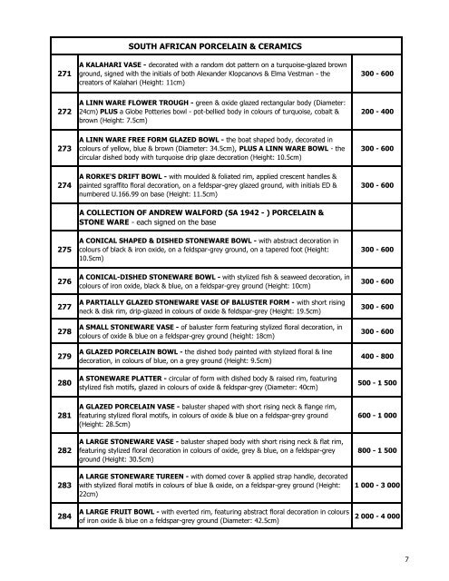 day 1 : 27 february 2012 - Bernardi Auctioneers