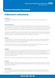 Fulkerson's osteotomy - patient information