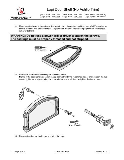 Lopi Door Shell (No Ashlip Trim) - Avalon