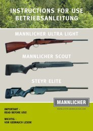 INSTRUCTIONS FOR USE BETRIEBSANLEITUNG - Steyr Mannlicher