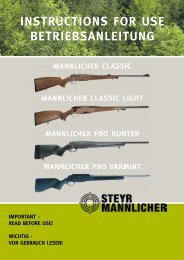 INSTRUCTIONS FOR USE BETRIEBSANLEITUNG - Steyr Mannlicher