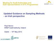 Revised Sampling Guidance | ERDF Audit Authority, Ireland - Interact