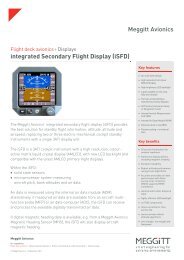 Integrated secondary flight display data sheet - Meggitt Avionics