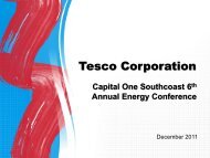Capital One Southcoast 6th Annual Energy Conference - TESCO ...