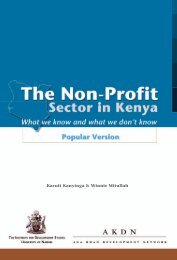 The Non-Profit Sector in Kenya - Aga Khan Development Network