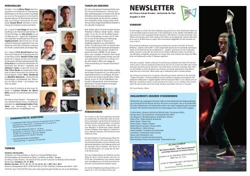 Newsletter, August 2010 - Palucca Schule Dresden Hochschule für ...