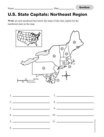 U.S. State Capitals: Northeast Region