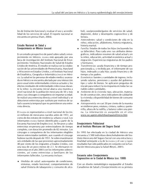 La salud del anciano en MÃ©xico y la nueva epidemiologÃ­a del ...