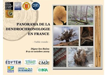 PANORAMA DE LA DENDROCHRONOLOGIE EN FRANCE - edytem