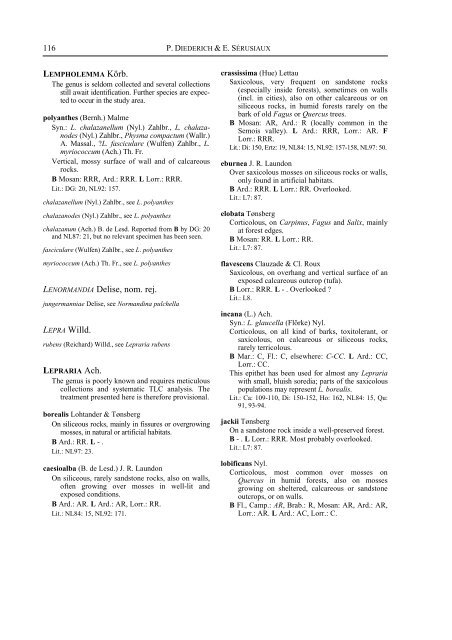 The Lichens and Lichenicolous Fungi of Belgium and Luxembourg ...