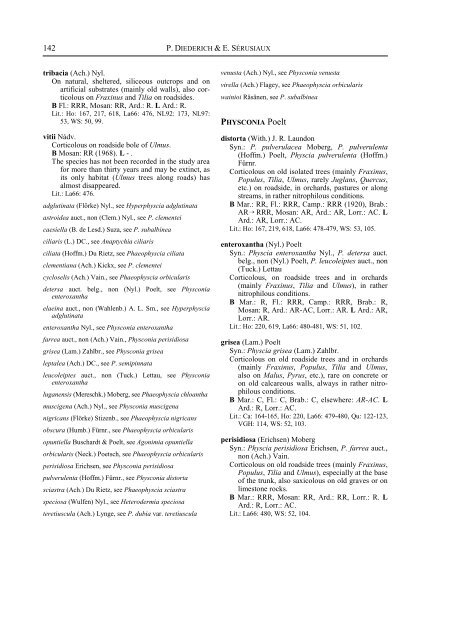 The Lichens and Lichenicolous Fungi of Belgium and Luxembourg ...