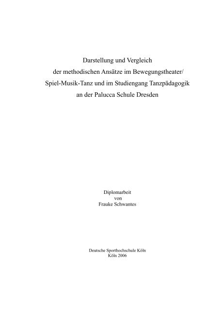 Darstellung Und Vergleich Der Methodischen Tanz In Schulen