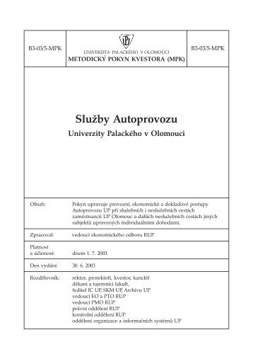 B3-03/5-MPK - Univerzita PalackÃ©ho v Olomouci