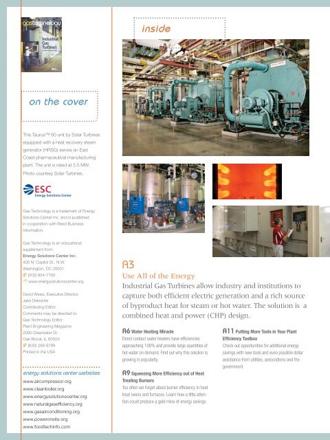 Industrial Gas Turbines - Energy Solutions Center
