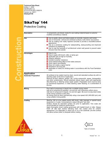 Sikatop 144 - Sika Indonesia