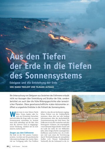 Aus den Tiefen der Erde in die Tiefen des Sonnensystems Edelgase ...