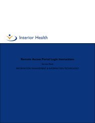 Remote Access Portal Login Instructions - Interior Health