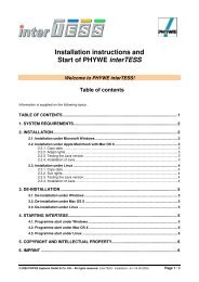 Installation instructions and Start of PHYWE interTESS