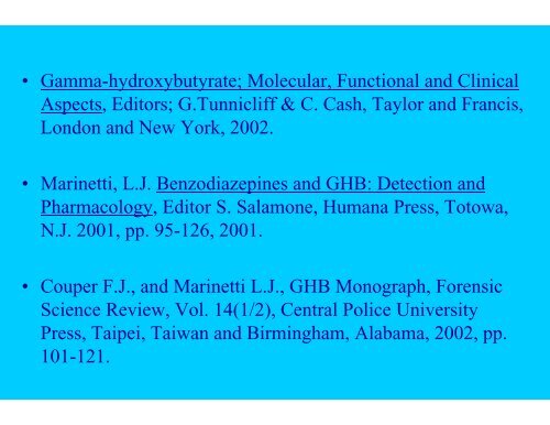 Gamma-hydroxybutyric acid – GHB Gamma-butyrolactone - GBL 1,4 ...