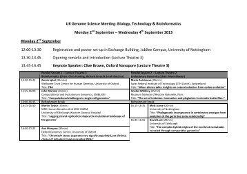 Wednesday 4 September 2013 Monday 2 S - University of Nottingham