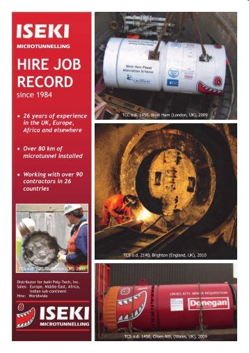 HIRE JOB RECORD - Iseki Microtunnelling