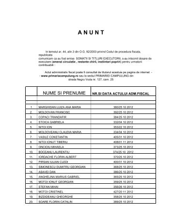 Somatii si titluri executorii - februarie 2013