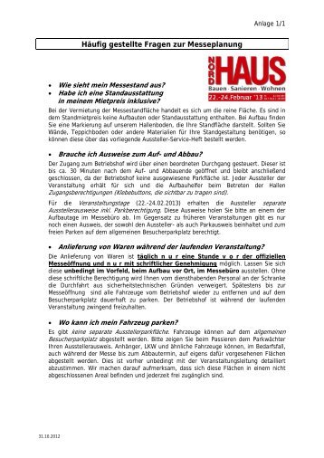 FAQ's - Weser-Ems-Hallen Oldenburg