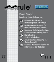 Float Switch Instruction Manual