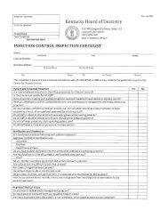 CDC Guidelines and Infection Control Checklist - Kentucky: Board of ...