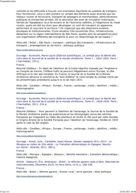 Bulletin num. 33 du 25-03-2011 - Institut des Amériques