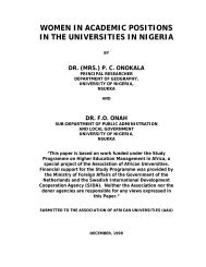 women in academic positions in the universities in nigeria