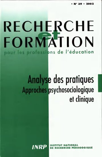 R&F Analyse des pratiques Approches psychosociologique et ...