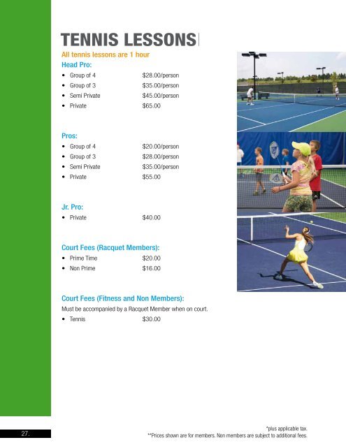 Fall & Winter 2013/14 Program Book - Headwaters Racquet Club